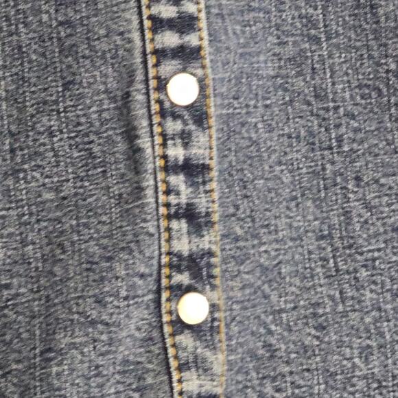 Tommy Hilfiger Girls Medium Wash LS Denim Dress Embroidery Pearl Buttons Size 5 - Picture 7 of 11